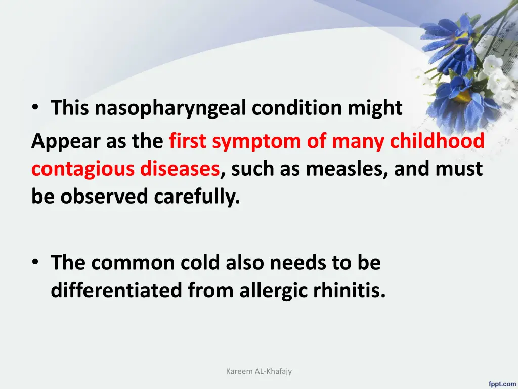 this nasopharyngeal condition might appear