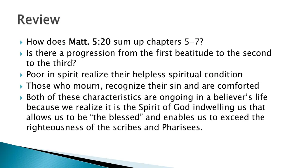 how does matt 5 20 is there a progression from