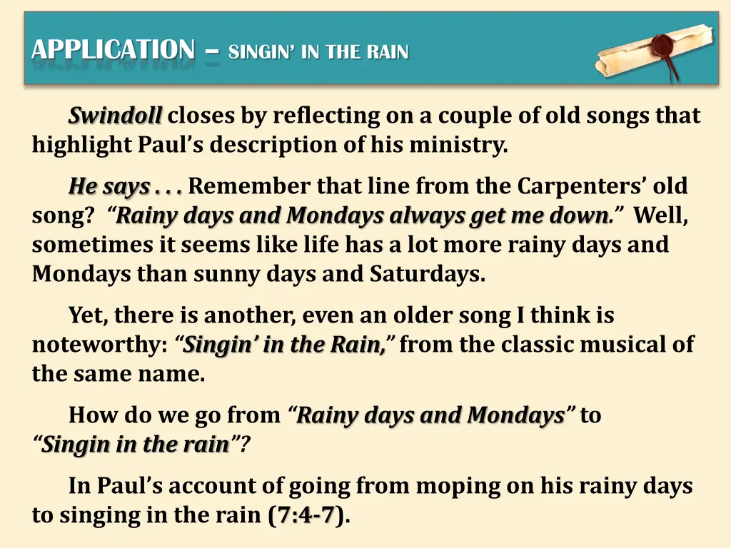 application singin in the rain