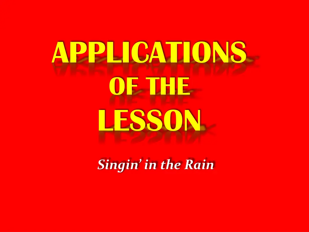 applications of the lesson