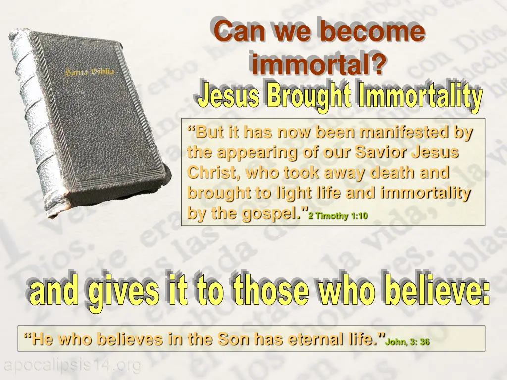 can we become immortal jesus brought immortality