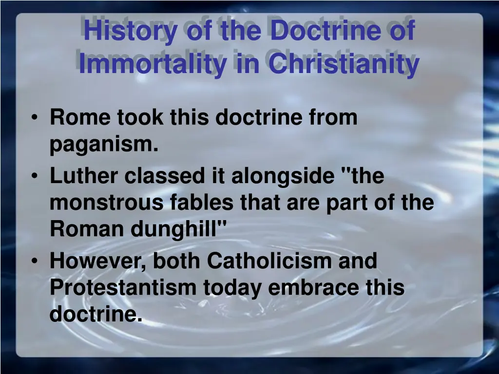 history of the doctrine of immortality