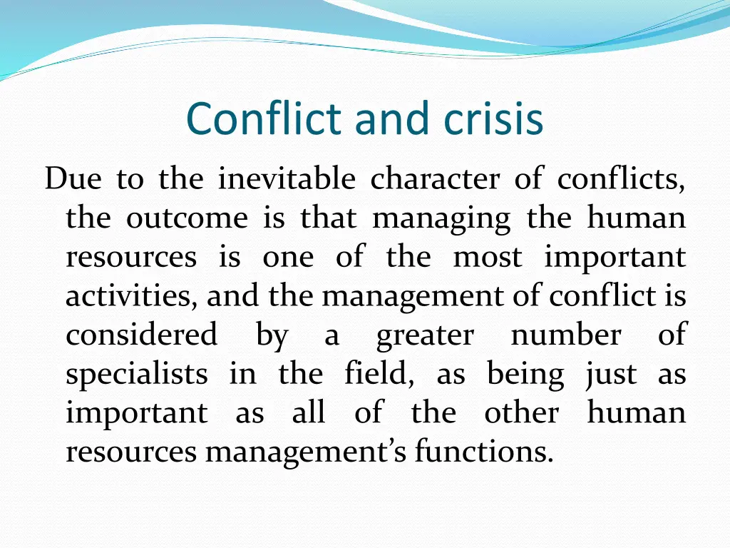 conflict and crisis 1