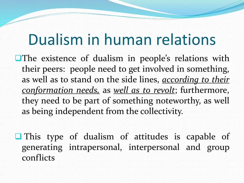 dualism in human relations