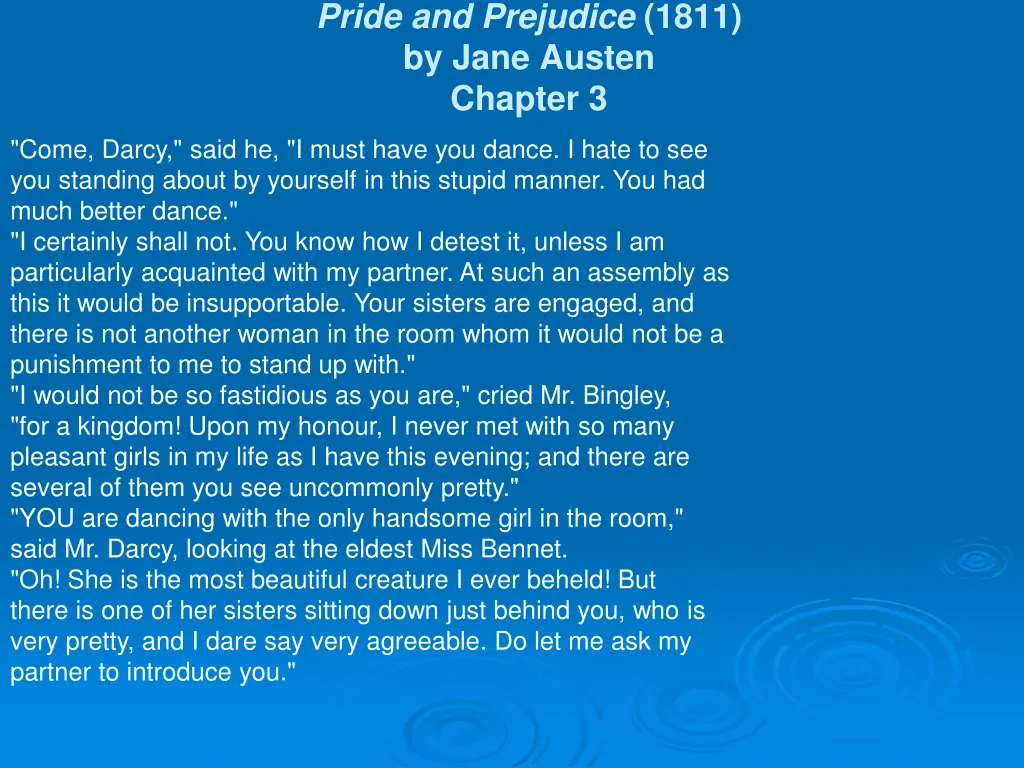 pride and prejudice 1811 by jane austen chapter 3 4