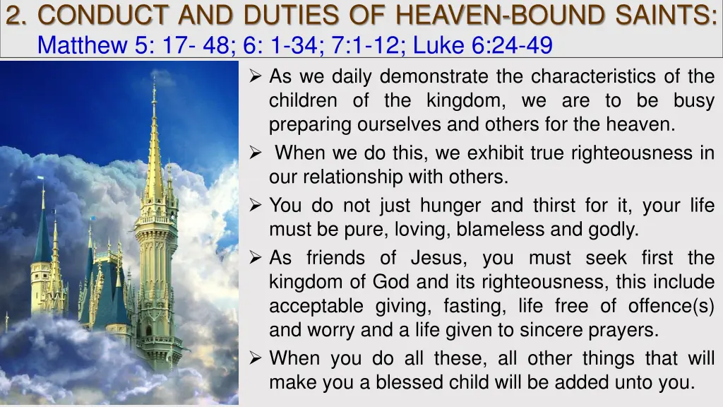 2 conduct and duties of heaven bound saints