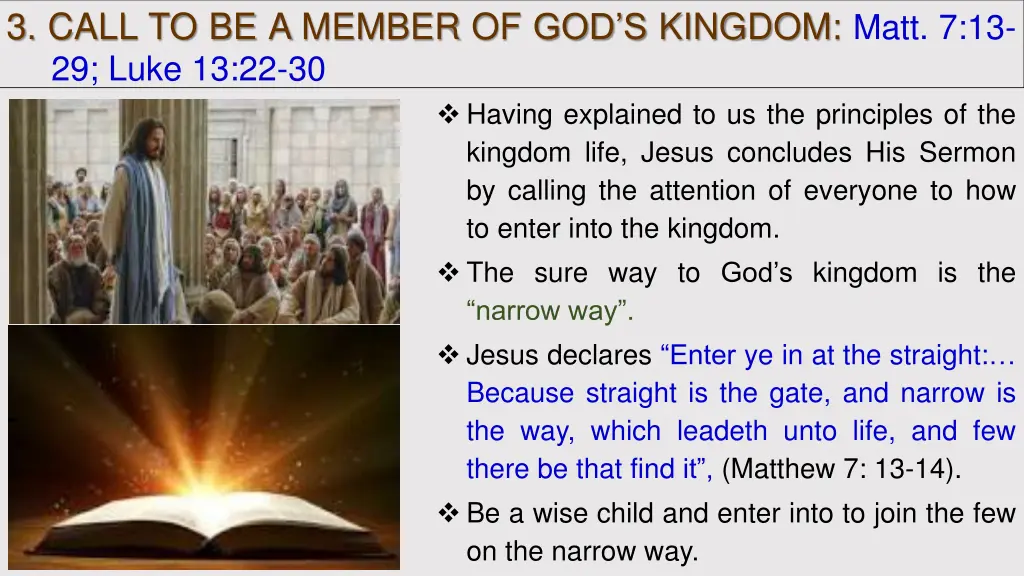 3 call to be a member of god s kingdom matt