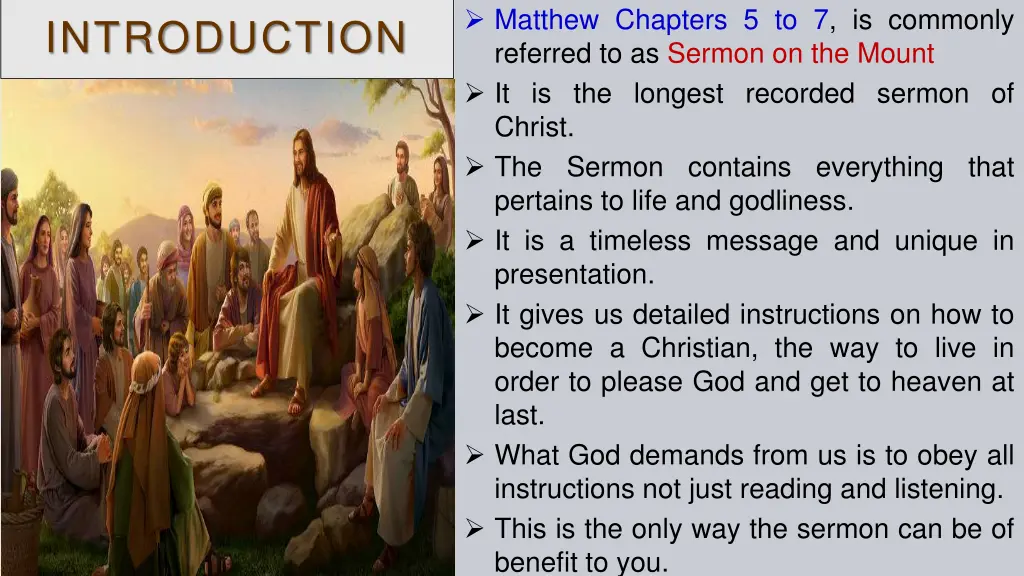 matthew chapters 5 to 7 is commonly referred