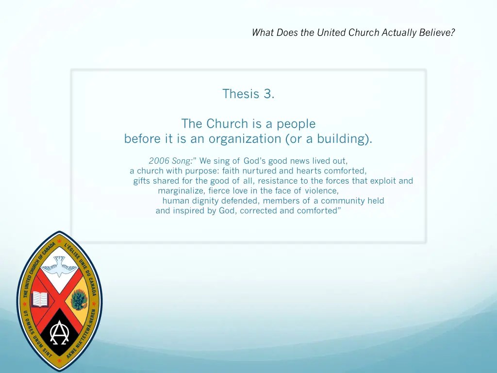 what does the united church actually believe 10