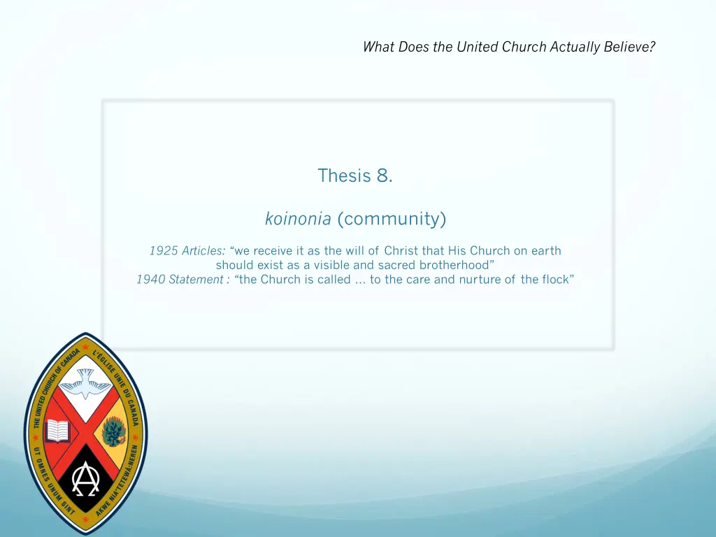 what does the united church actually believe 15