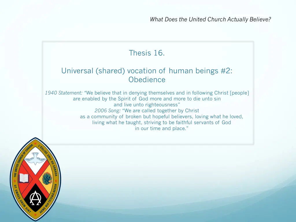 what does the united church actually believe 24