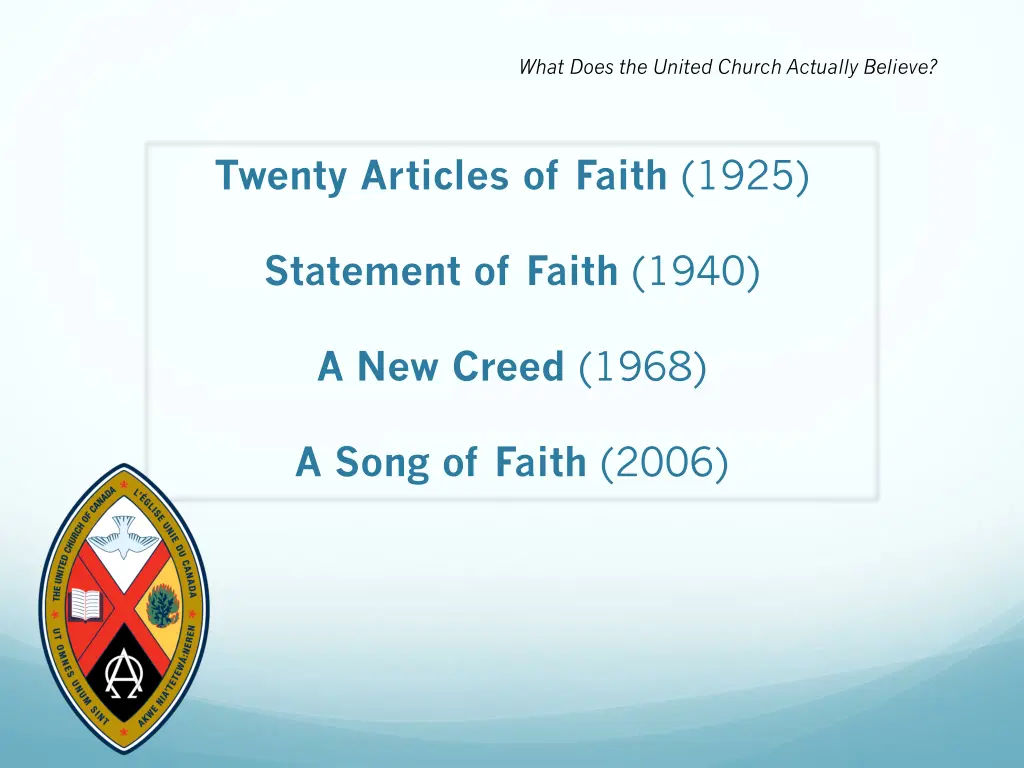 what does the united church actually believe 6