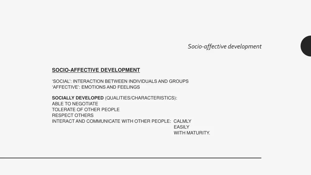 socio affective development