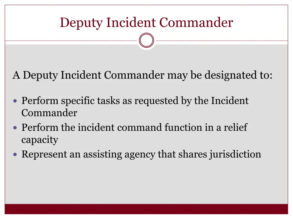 deputy incident commander