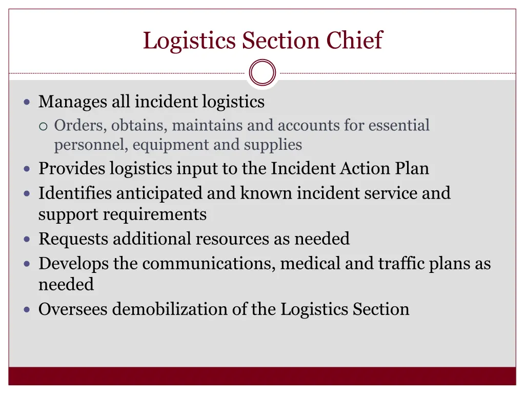 logistics section chief