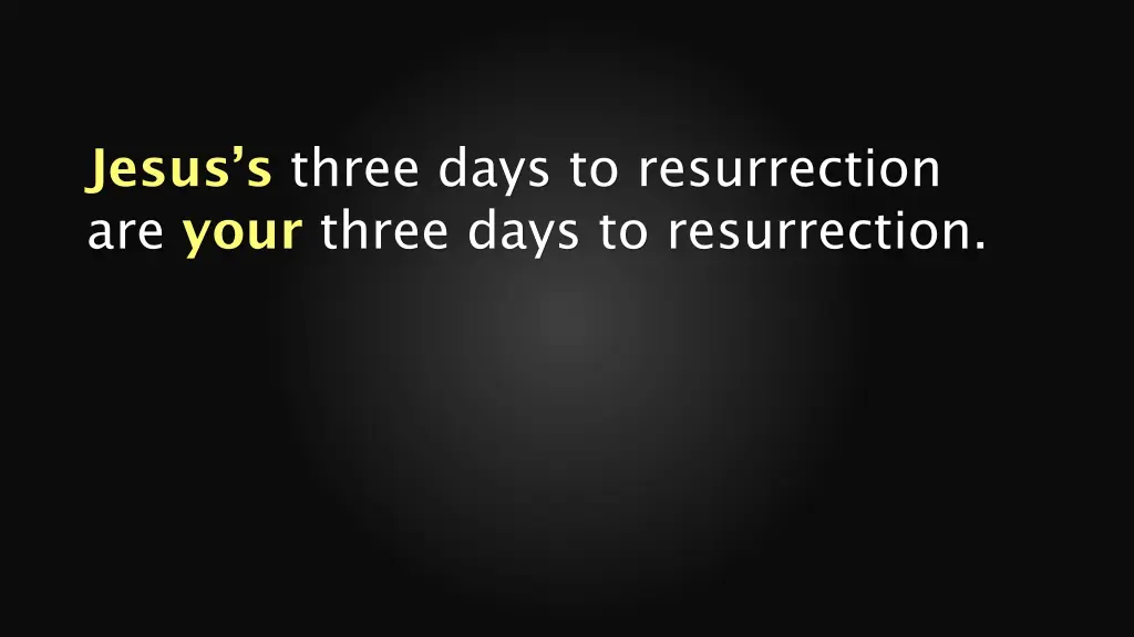 jesus s three days to resurrection are your three