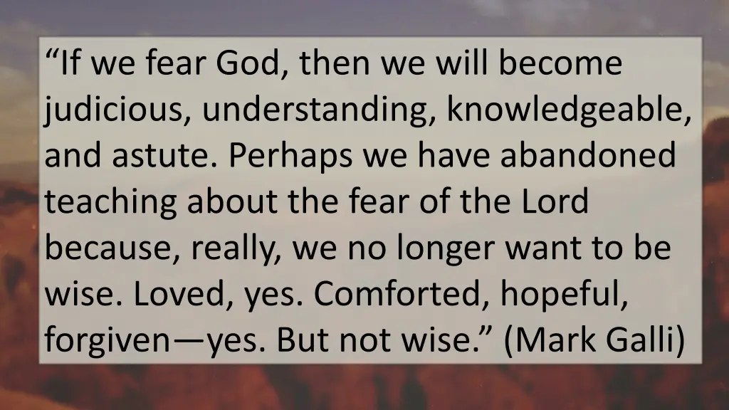 if we fear god then we will become judicious