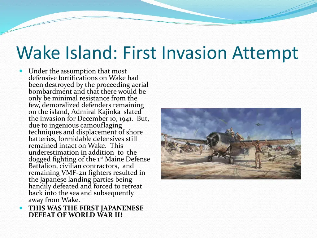 wake island first invasion attempt