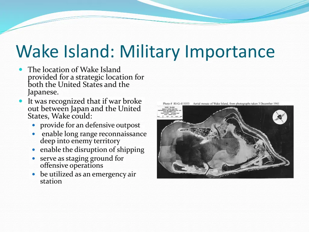 wake island military importance the location