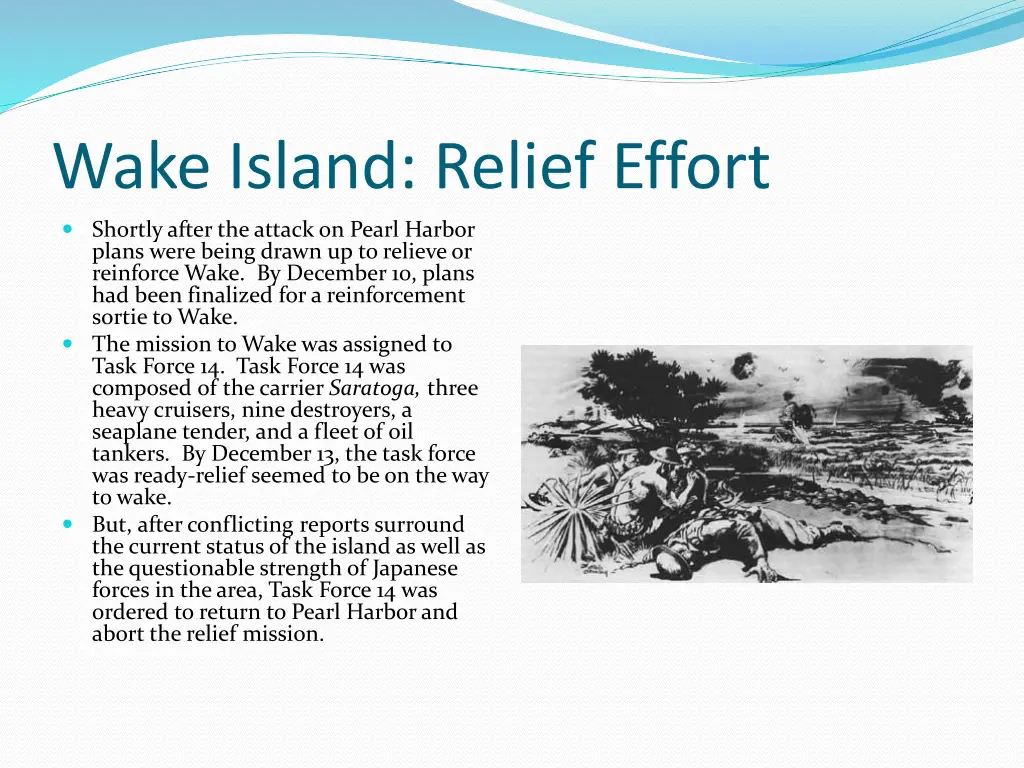 wake island relief effort