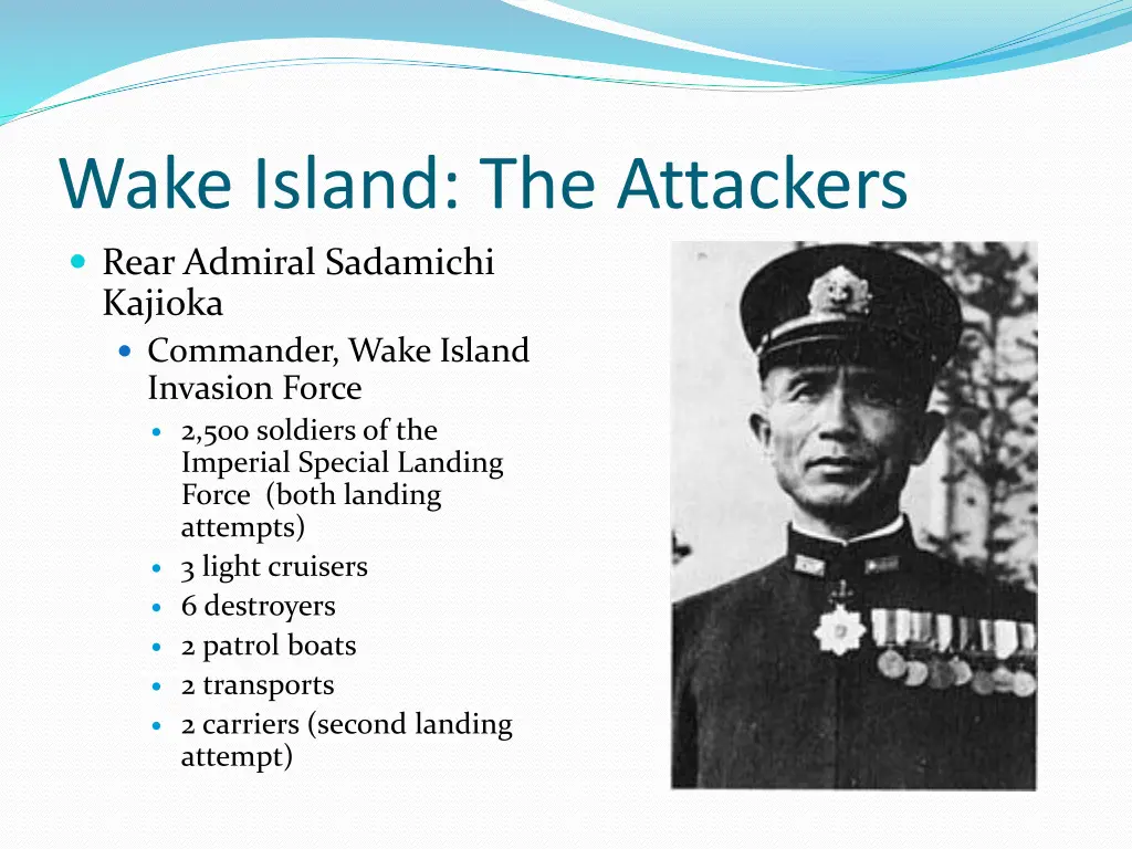 wake island the attackers rear admiral sadamichi