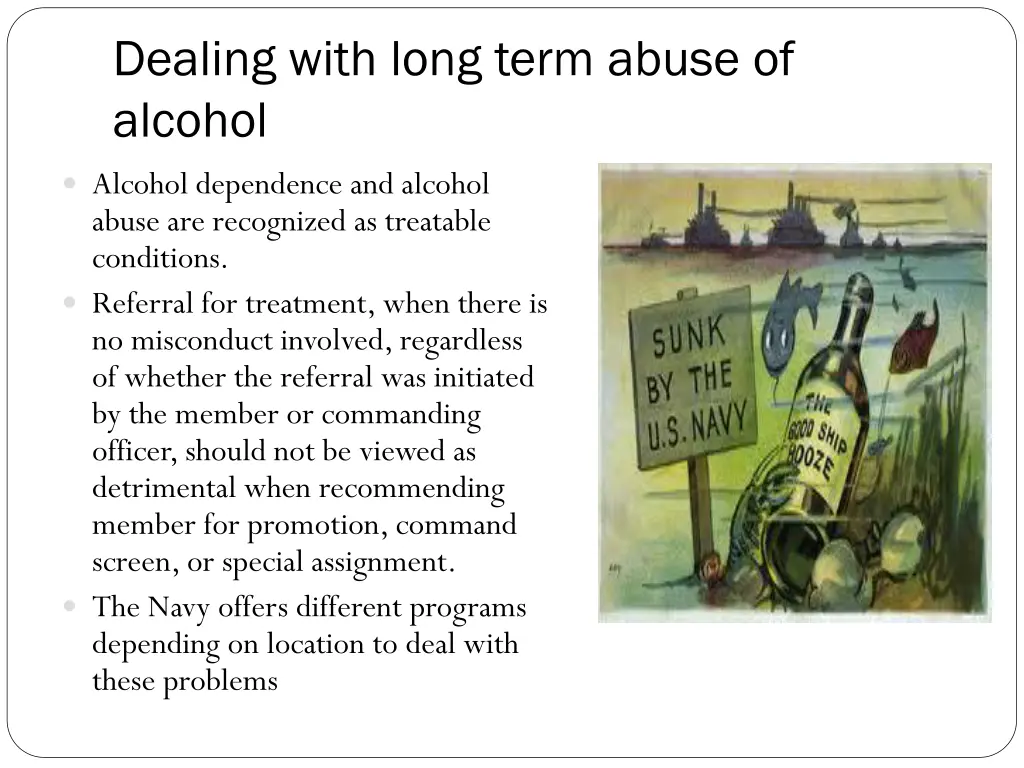 dealing with long term abuse of alcohol