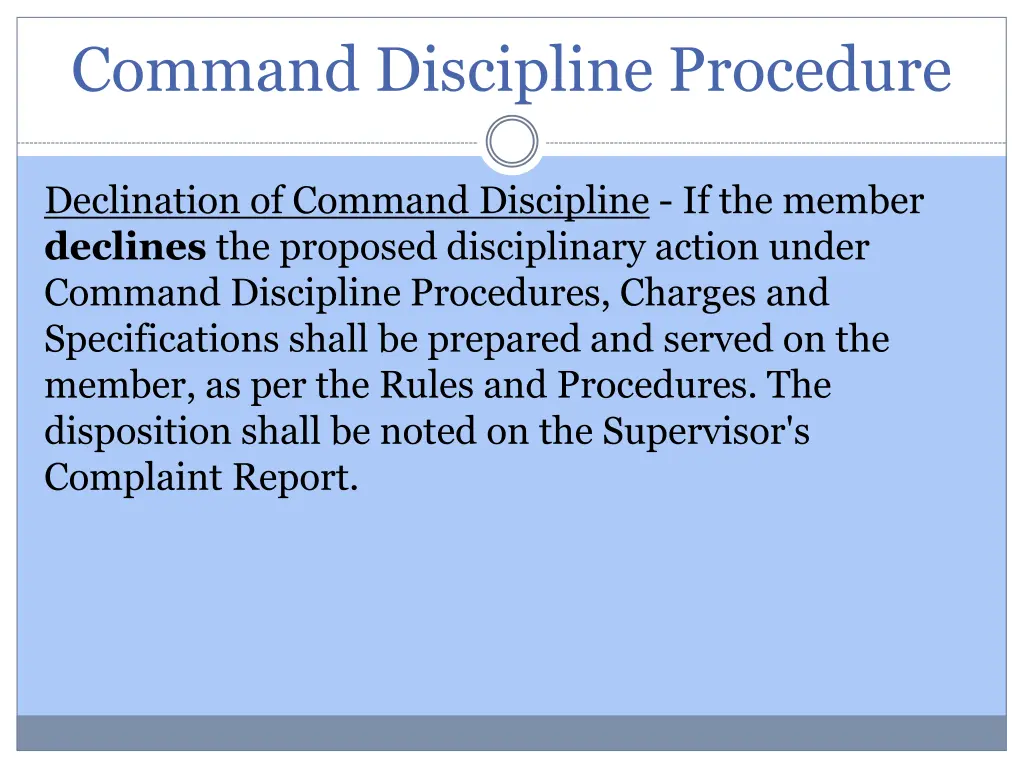 command discipline procedure 1