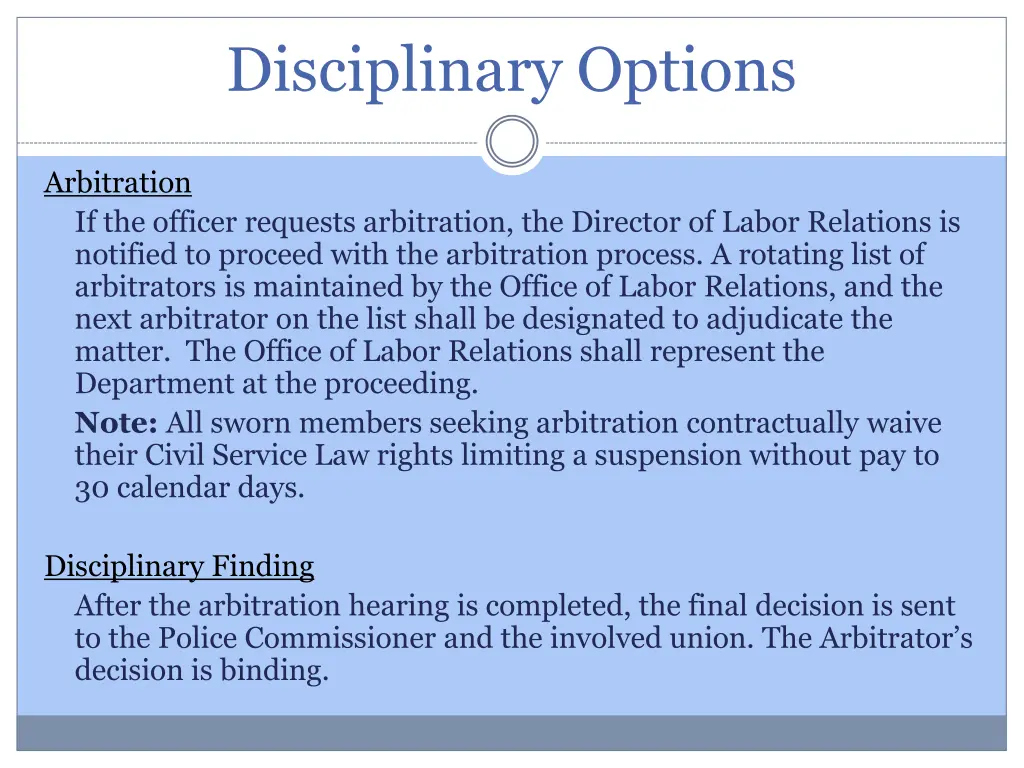 disciplinary options 1