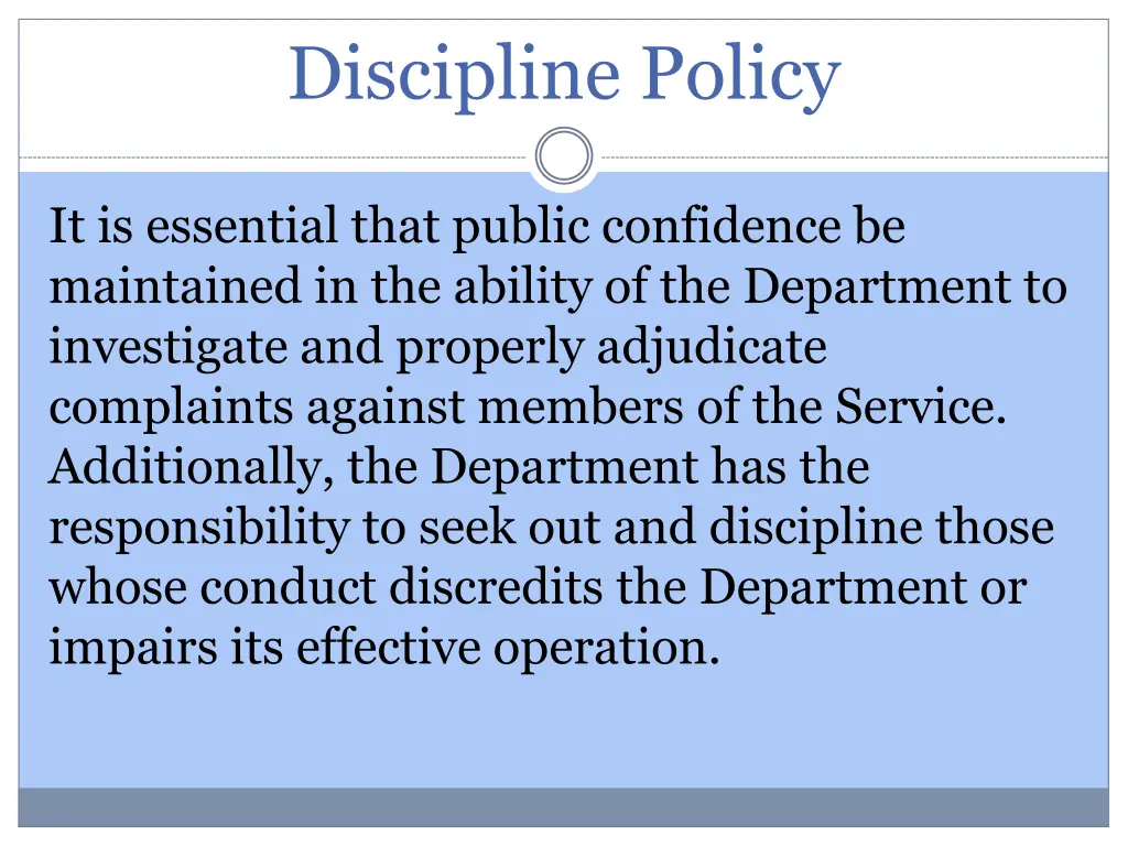 discipline policy