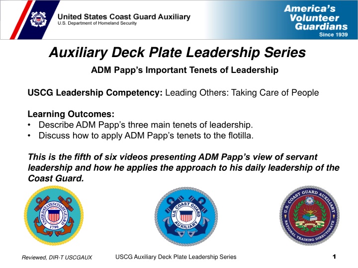 auxiliary deck plate leadership series