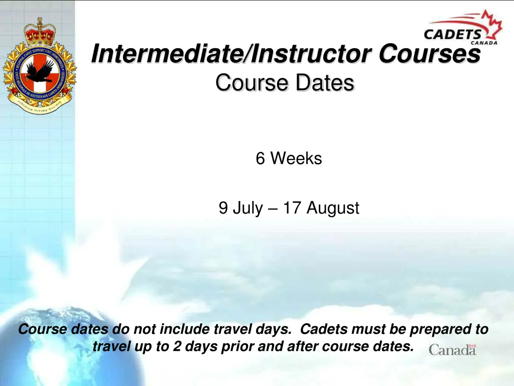 intermediate instructor courses course dates