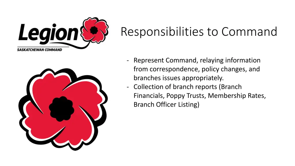 responsibilities to command