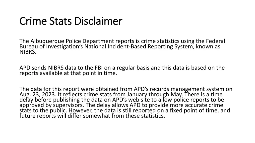 crime stats disclaimer crime stats disclaimer