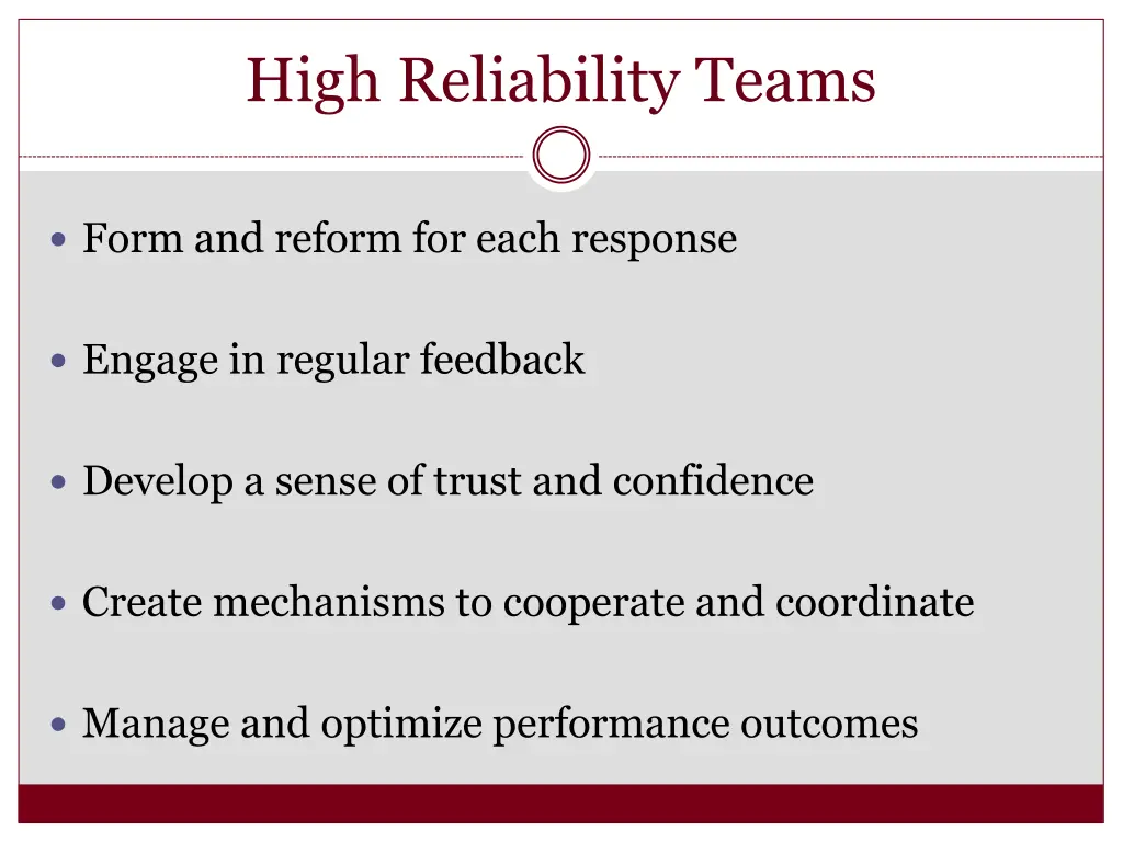 high reliability teams 1