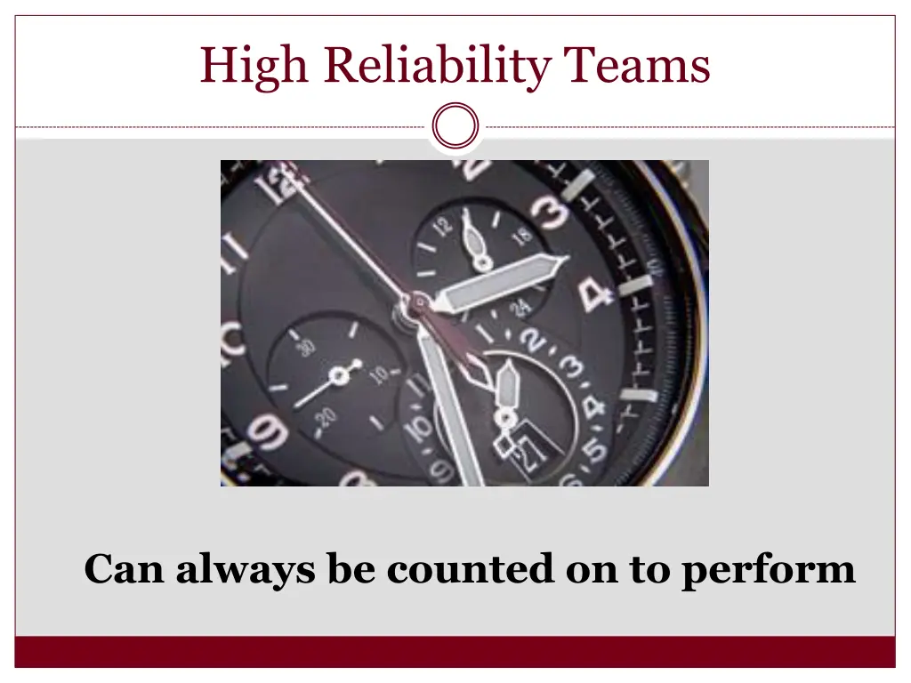 high reliability teams