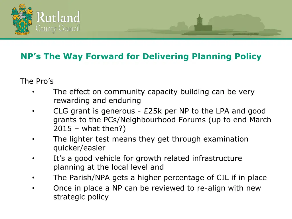 np s the way forward for delivering planning