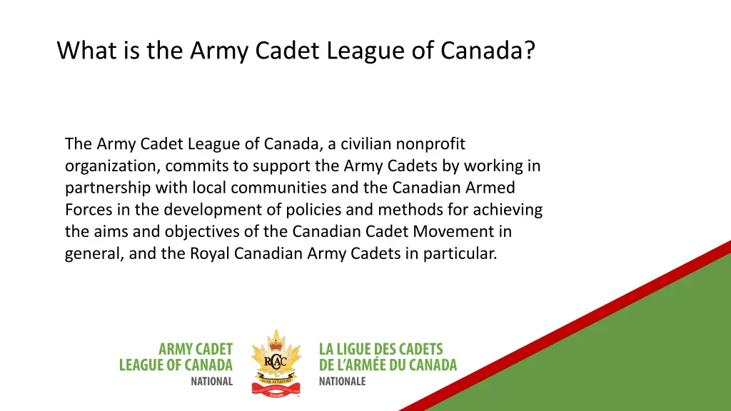 what is the army cadet league of canada