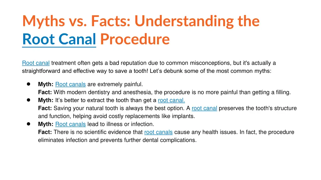 myths vs facts understanding the root canal 1