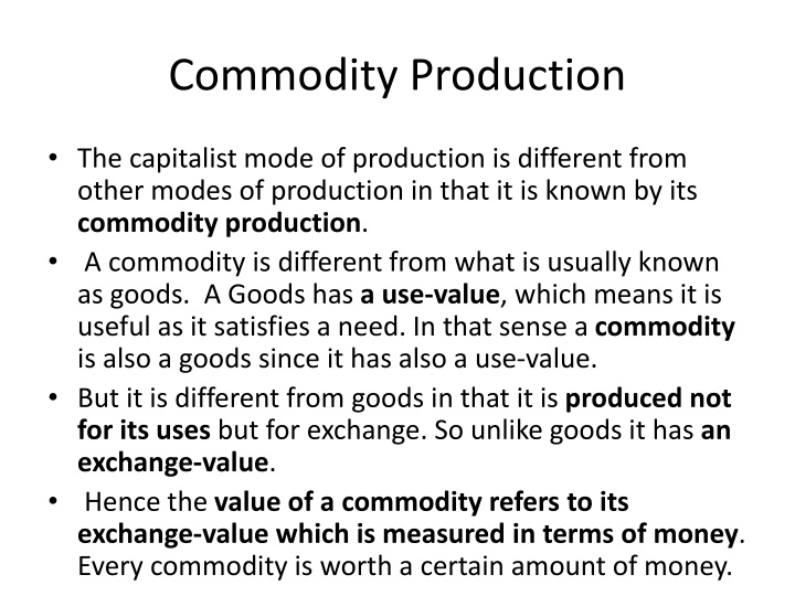 commodity production