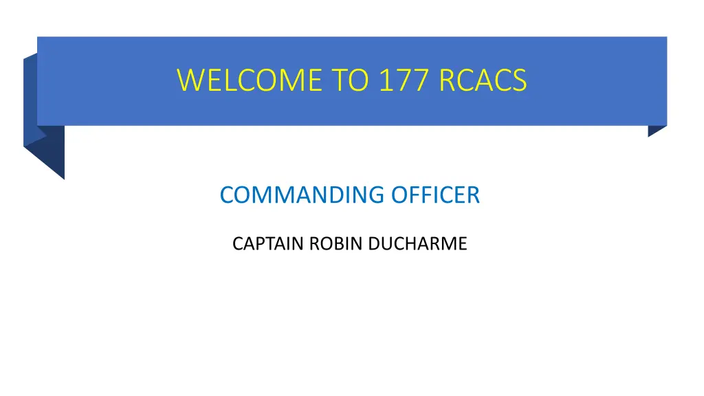 welcome to 177 rcacs