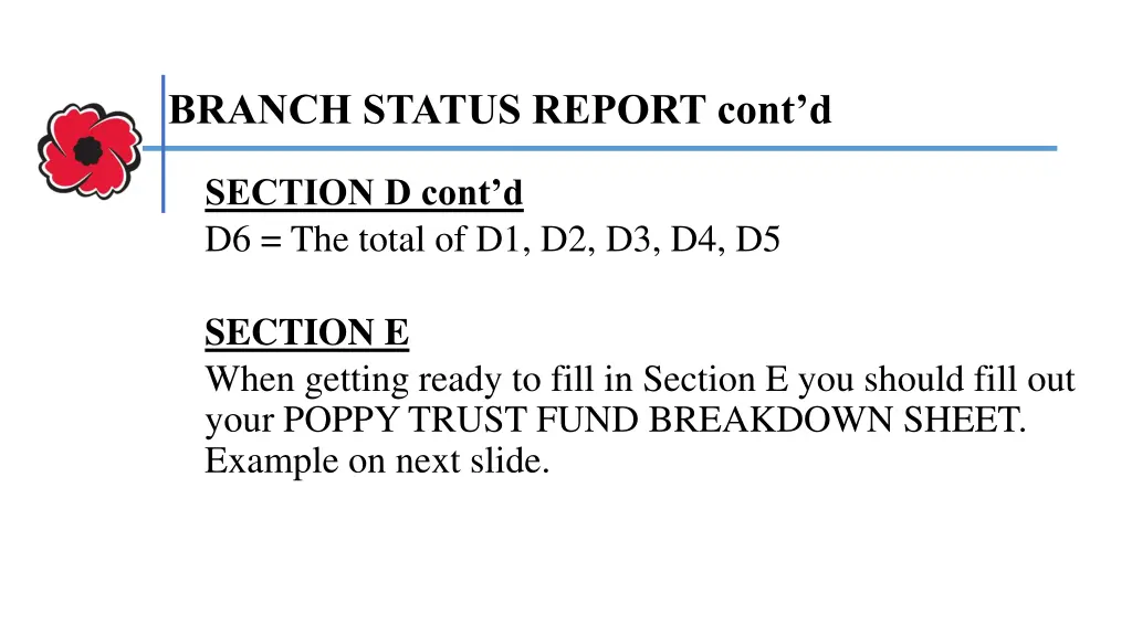 branch status report cont d 3