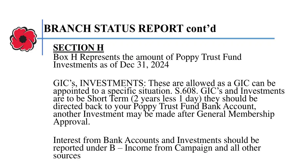 branch status report cont d 8