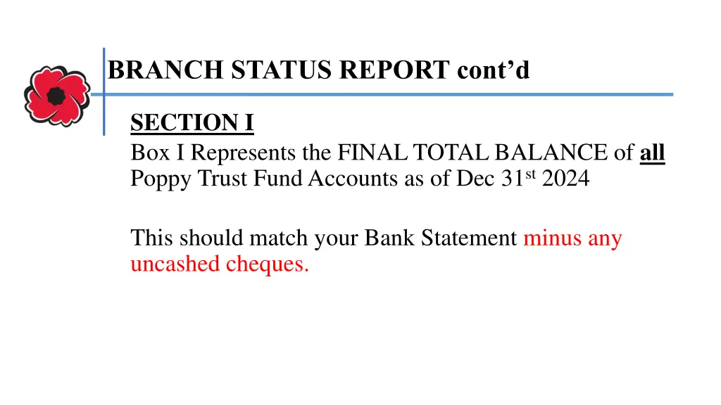 branch status report cont d 9