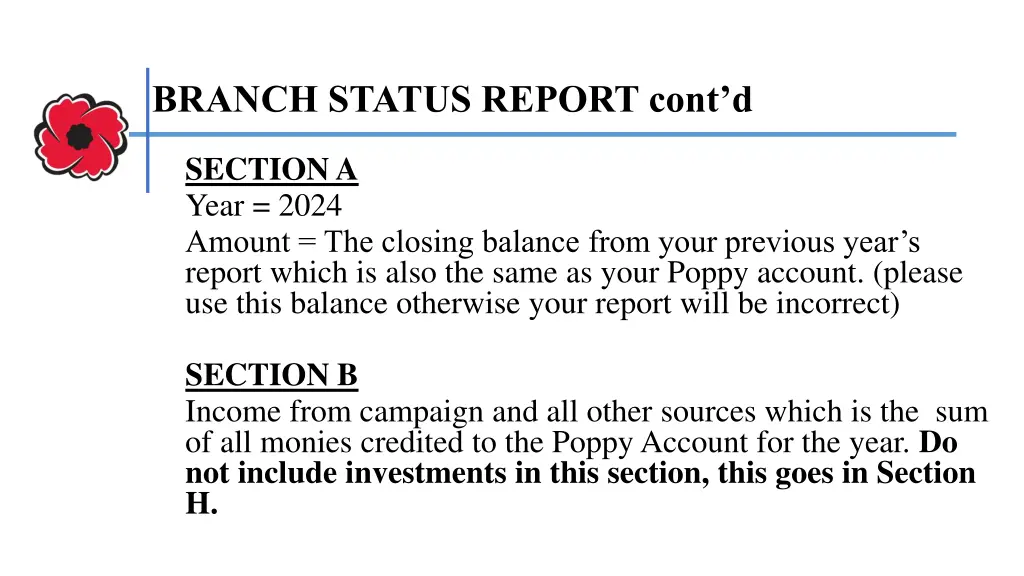 branch status report cont d