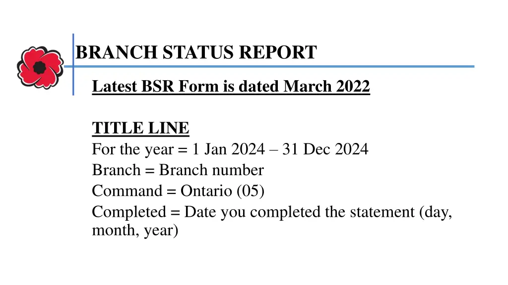 branch status report