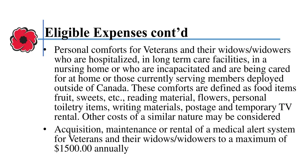 eligible expenses cont d 1