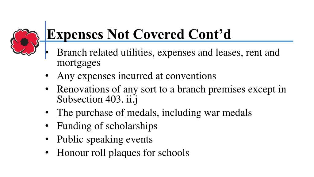 expenses not covered cont d 2