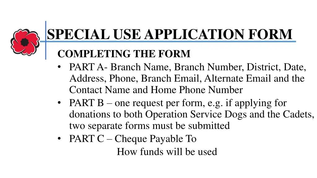 special use application form