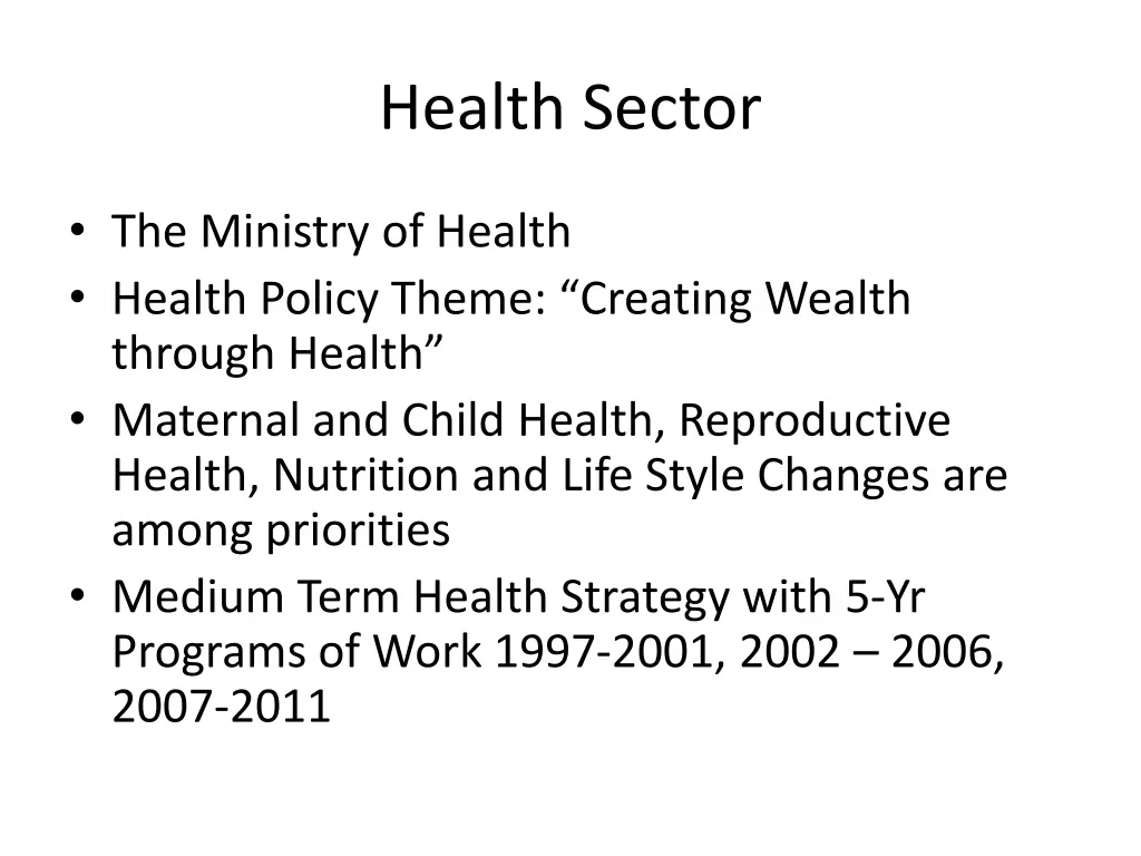 health sector