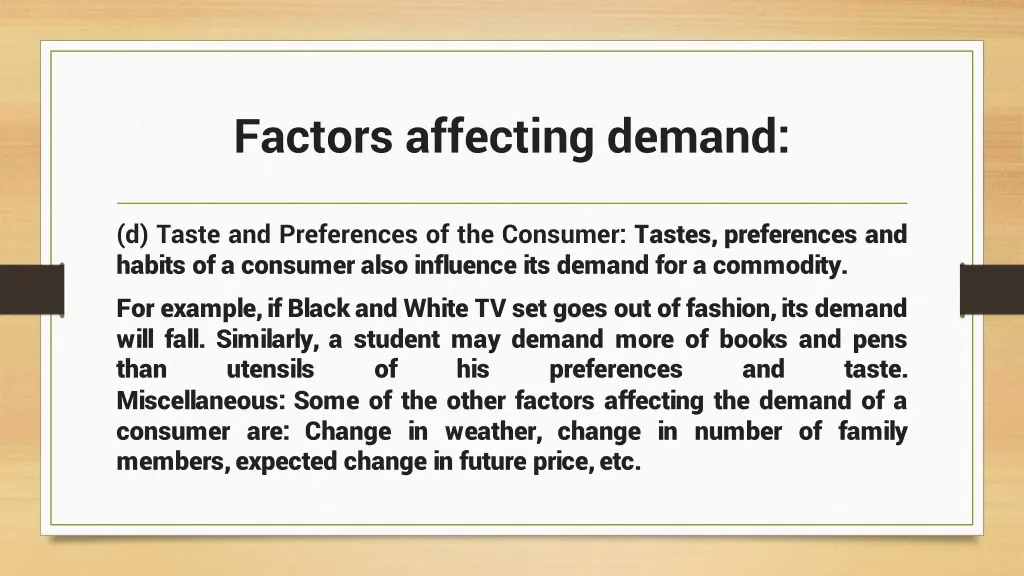 factors affecting demand 4